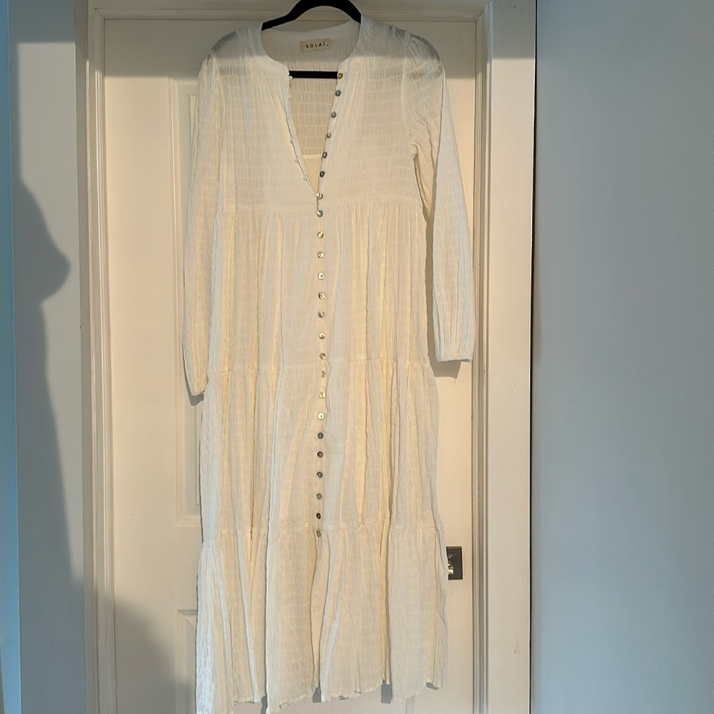 SOLAI white maxi dress, small